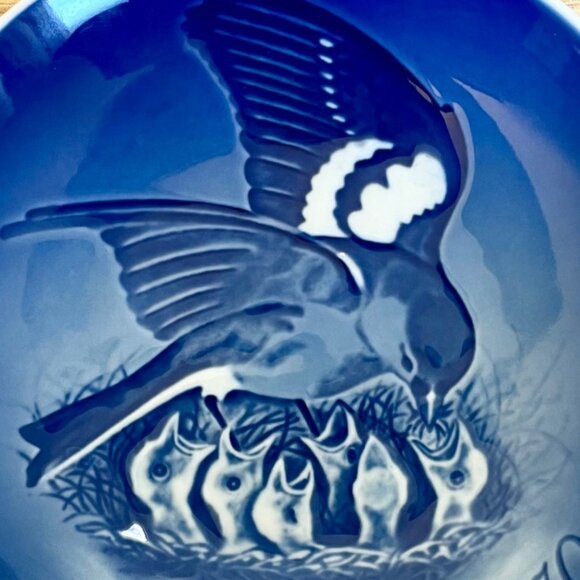 Vintage Bing Grondahl Mothers Day Mors Dag 1970 Porcelain Collectors Plate Birds - Picture 2 of 7
